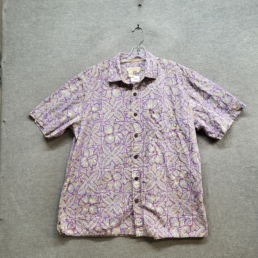 VINTAGE The Territory Ahead Men Button Up Shirt Large Floral Short Sleeve